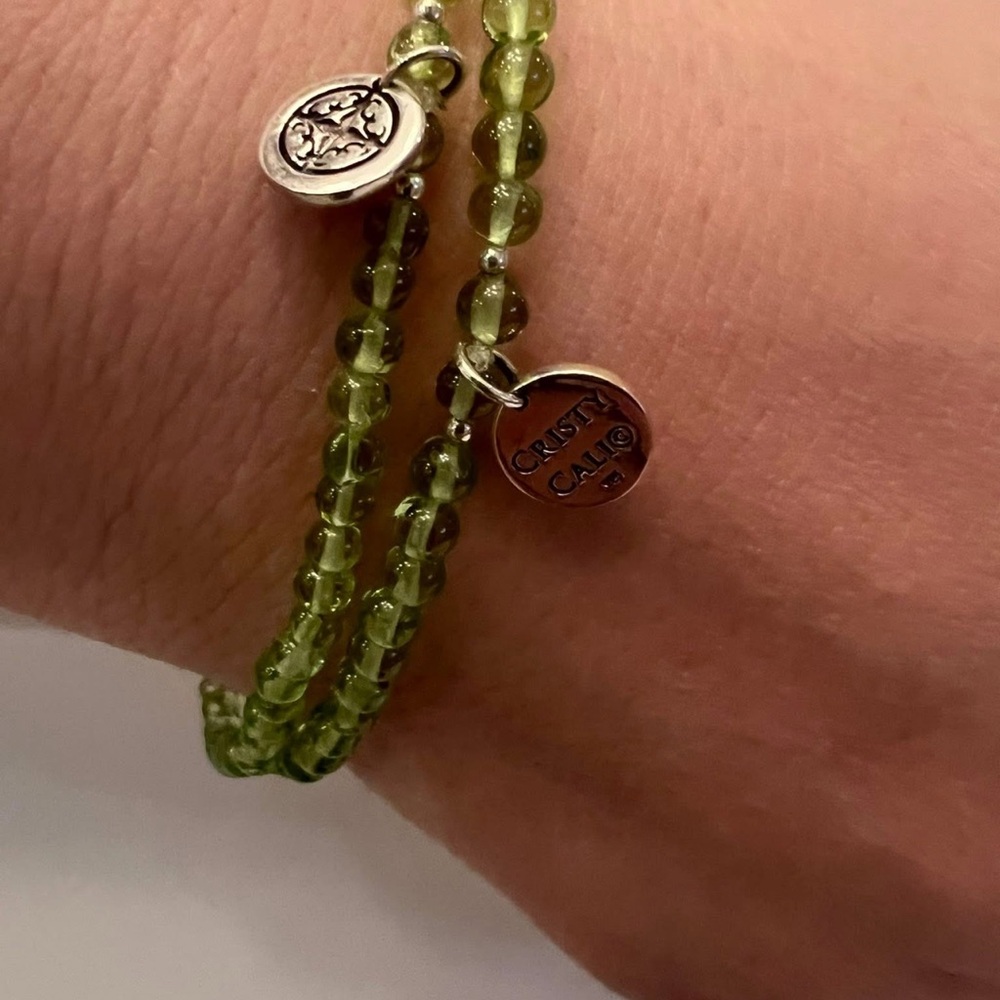 Cristy Cali Pure Peridot Signature Stretchy Bracelet - 8 inches